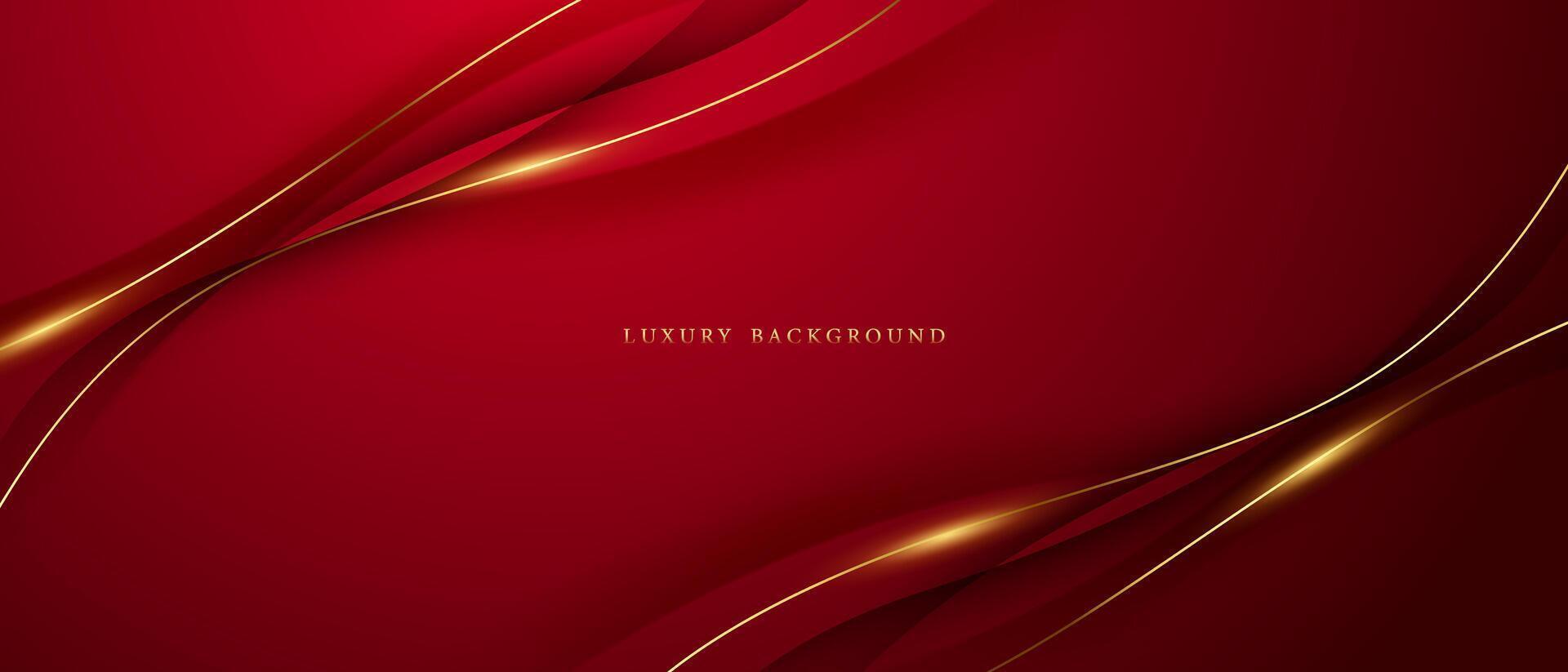 Abstract background design modern red and gold geometric elements vector illustration