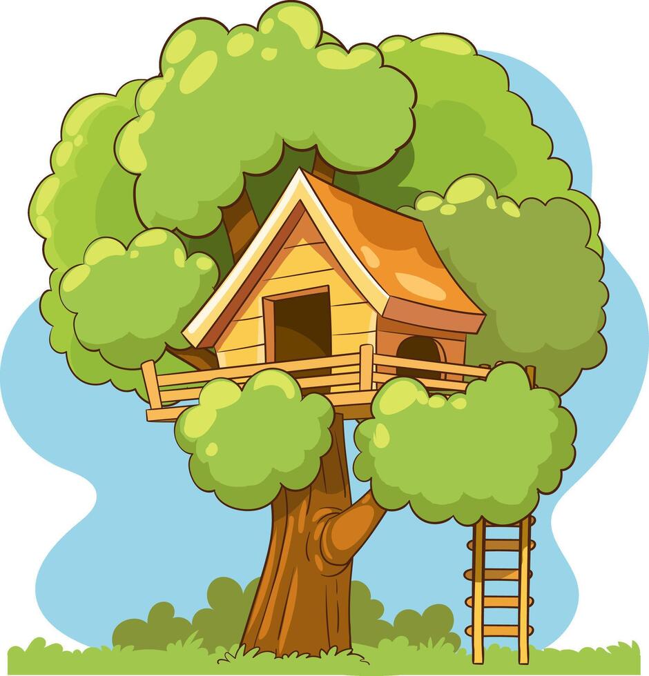 vector ilustración de un árbol casa