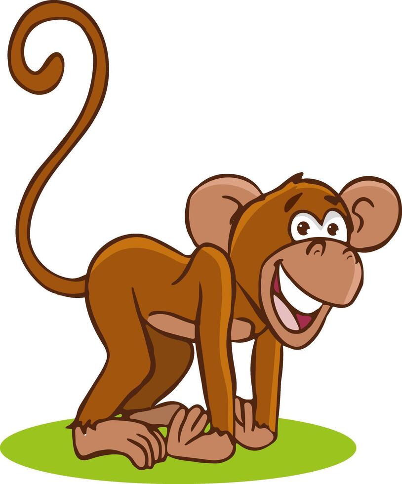 a happy funny monkey smiling vector