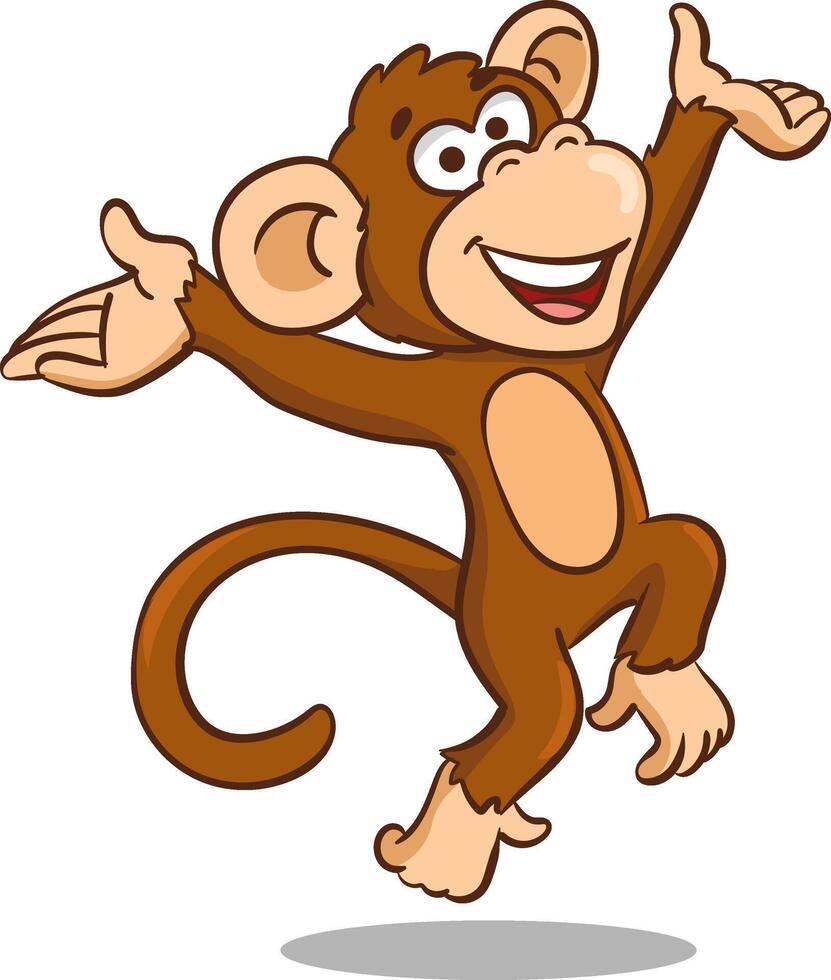 a happy funny monkey smiling vector