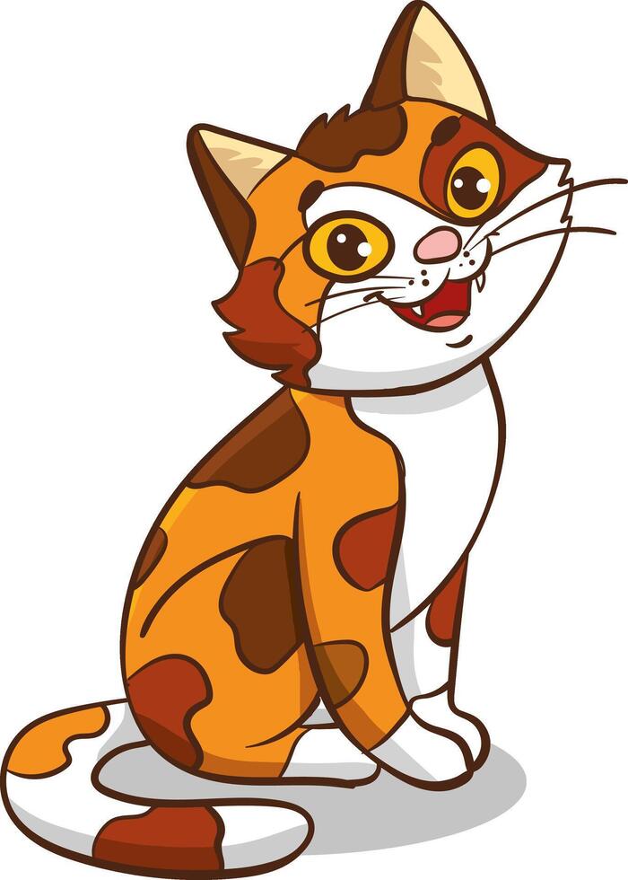 Cute cat flat vector design