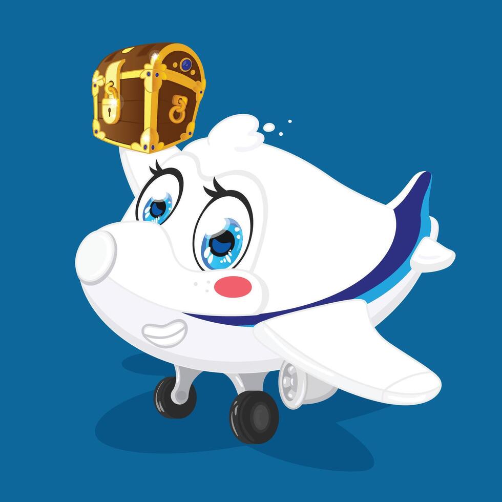 Friendly airplane character vector