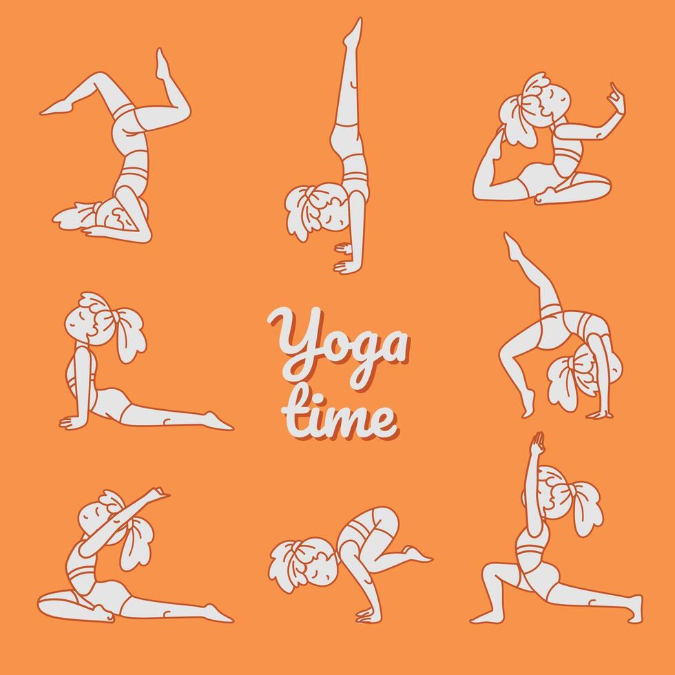 Yoga time by ourselves vector