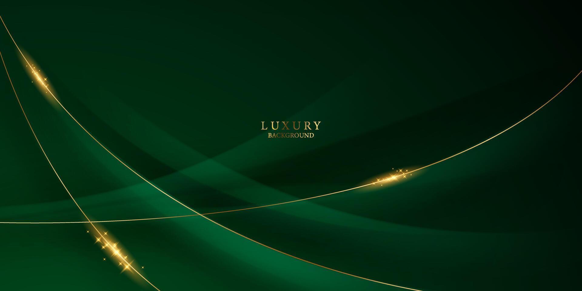 green abstract background design with elegant golden elements vector illustration