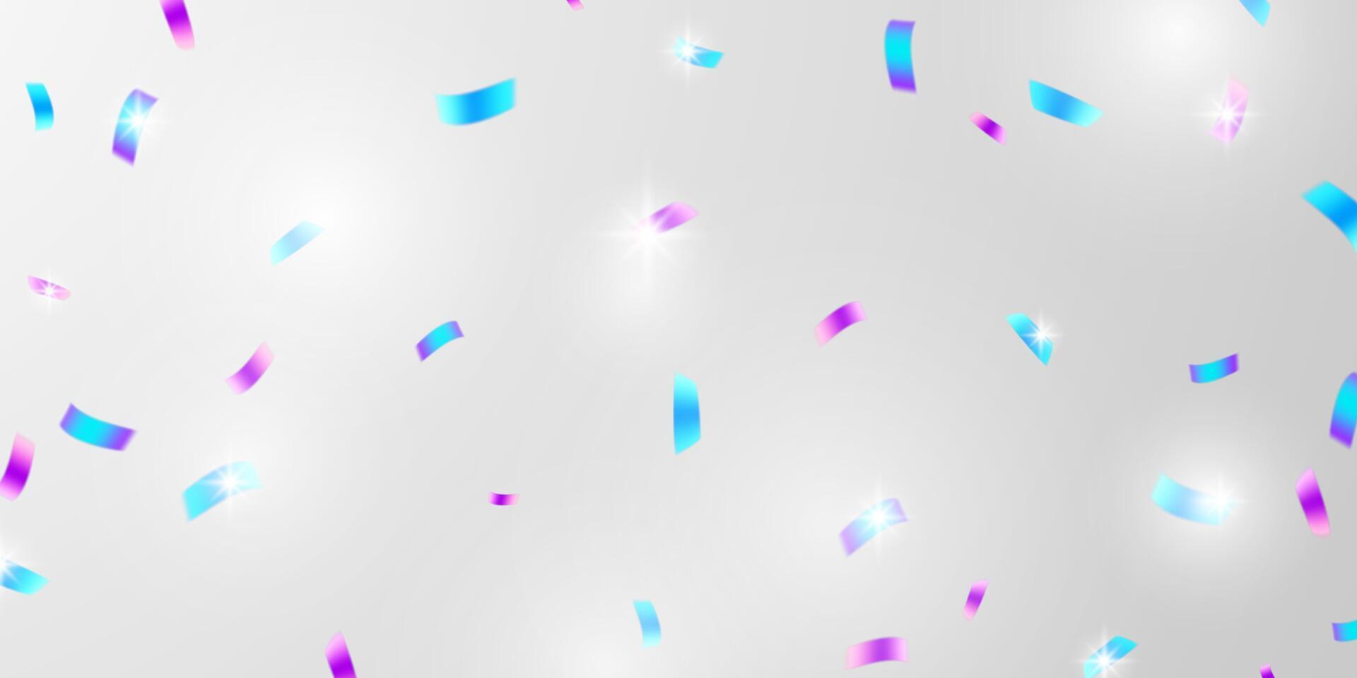 Colorful confetti and zigzag ribbons falling from above Streamers, tinsel vector