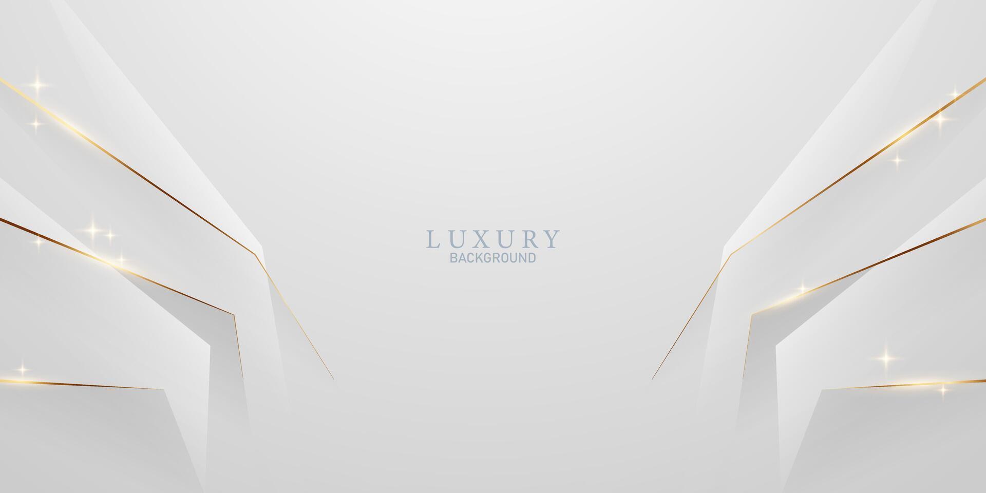 luxury white abstract background with glittering golden elements vector illustration