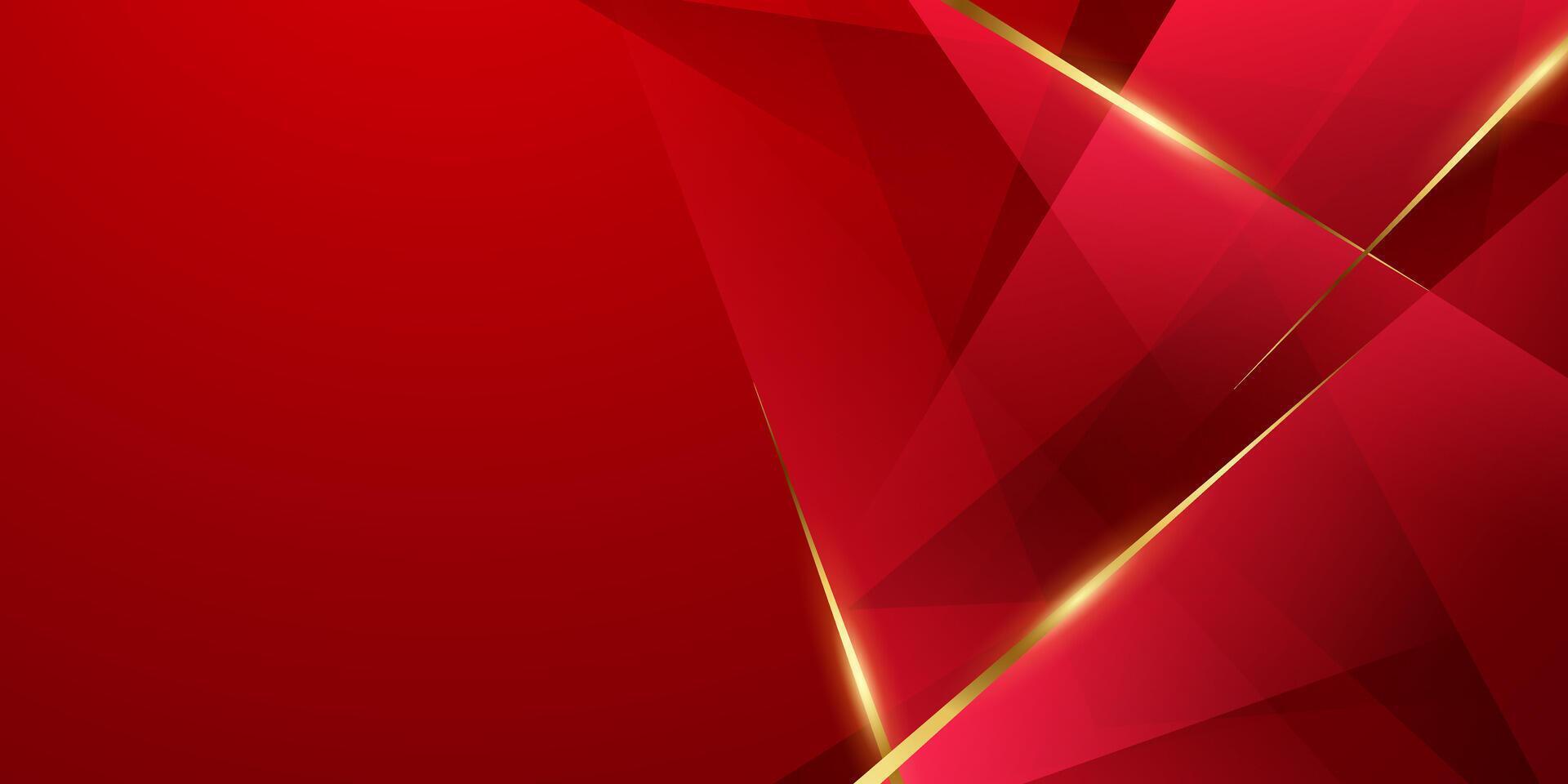 Abstract background design modern red and gold geometric elements vector illustration