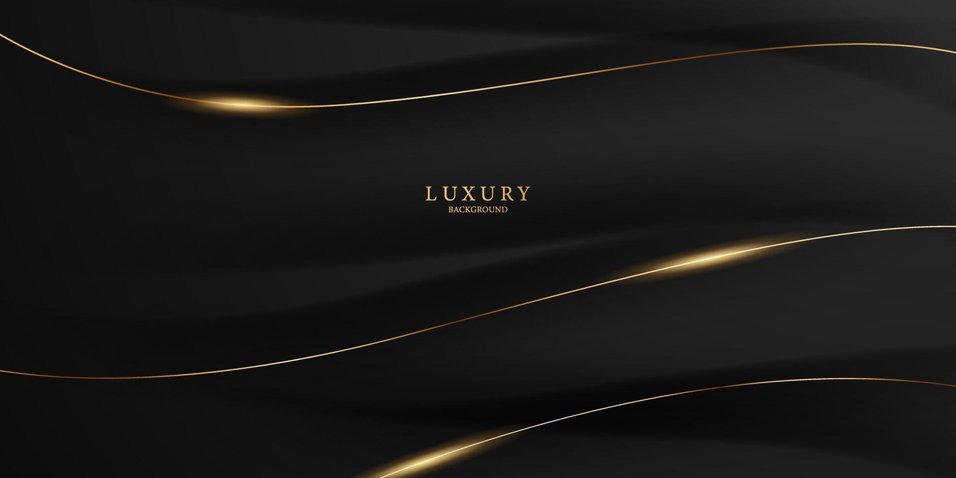 Abstract modern design black background with luxury golden elements vector illustration.