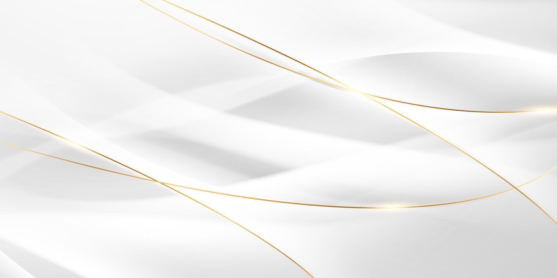 white abstract background with luxury golden lines vector illustration