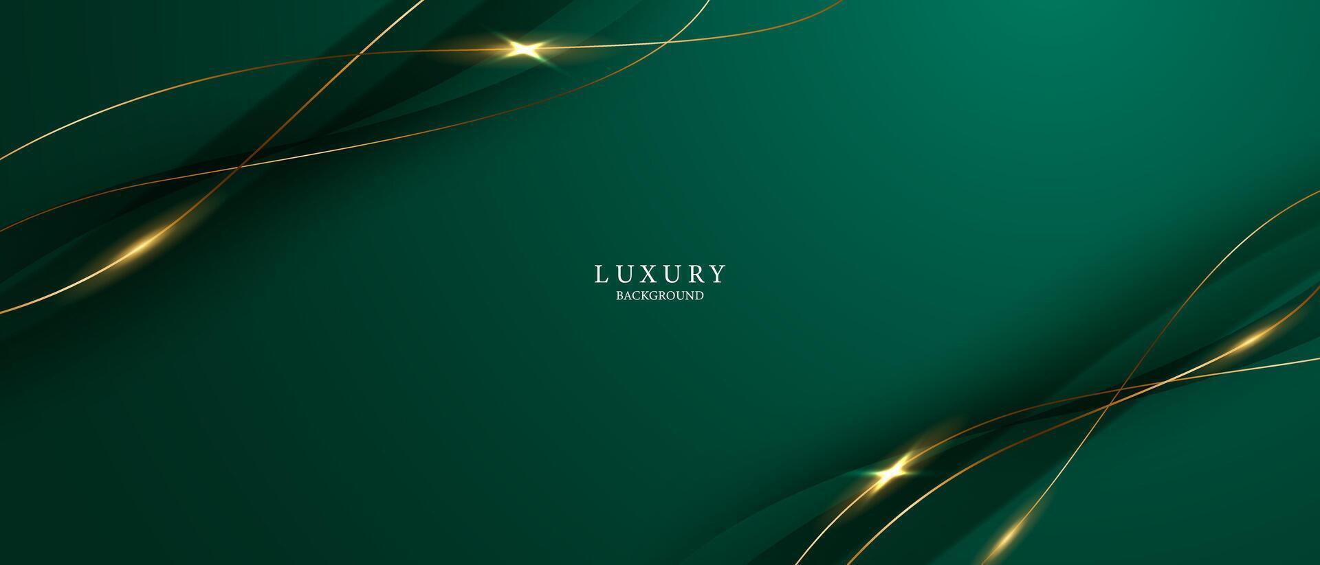 green abstract background design with elegant golden elements vector illustration