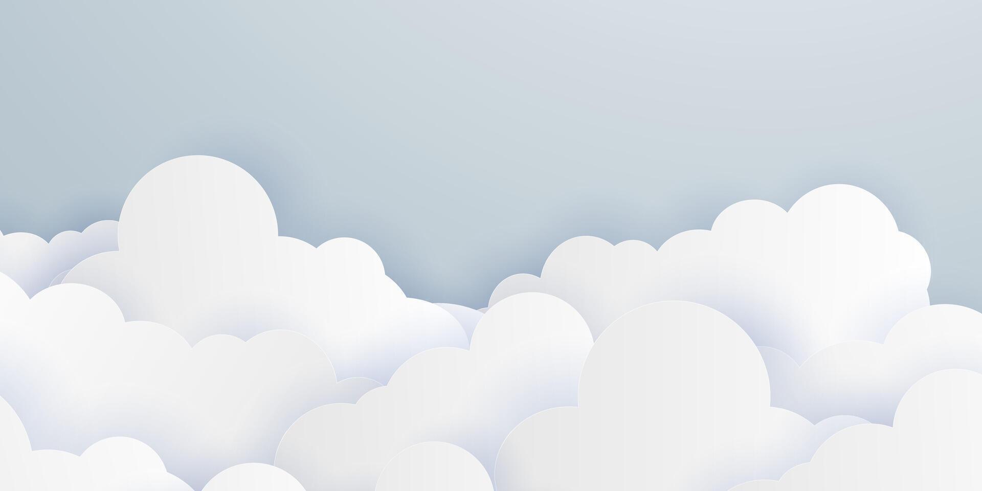 beautiful paper cut cloud design background vector illustration