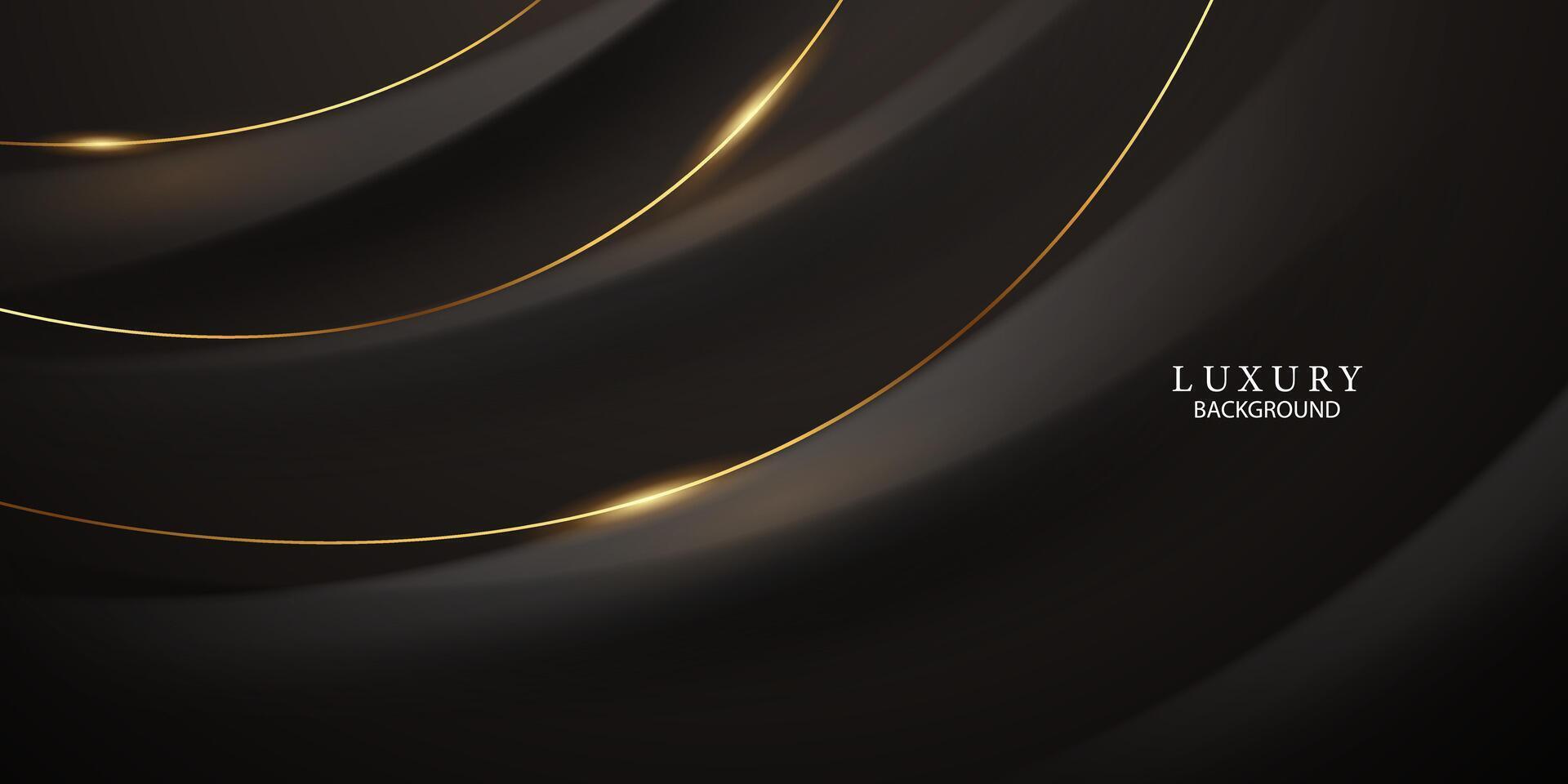 Abstract modern design black background with luxury golden elements vector illustration.