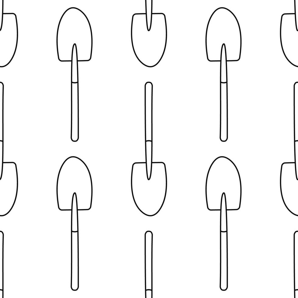garden tool set care line pattern textile vector