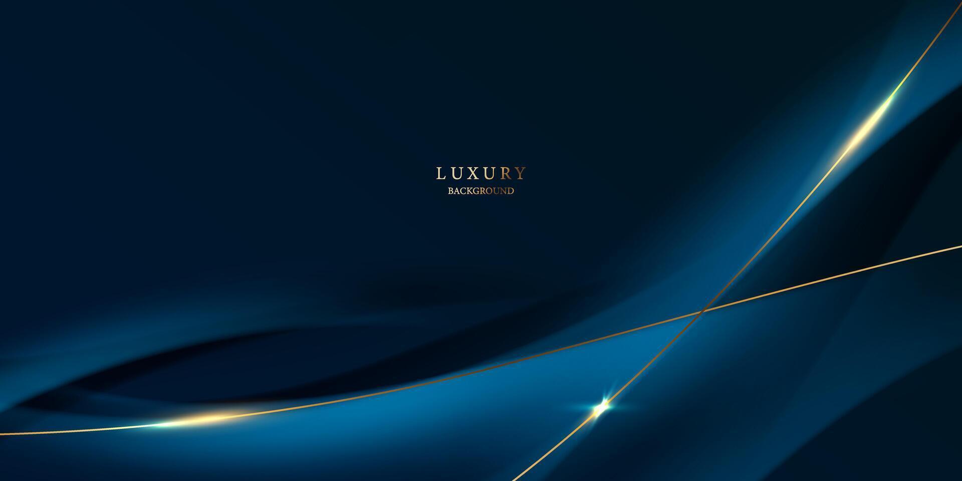 blue abstract background with luxury golden elements vector illustration