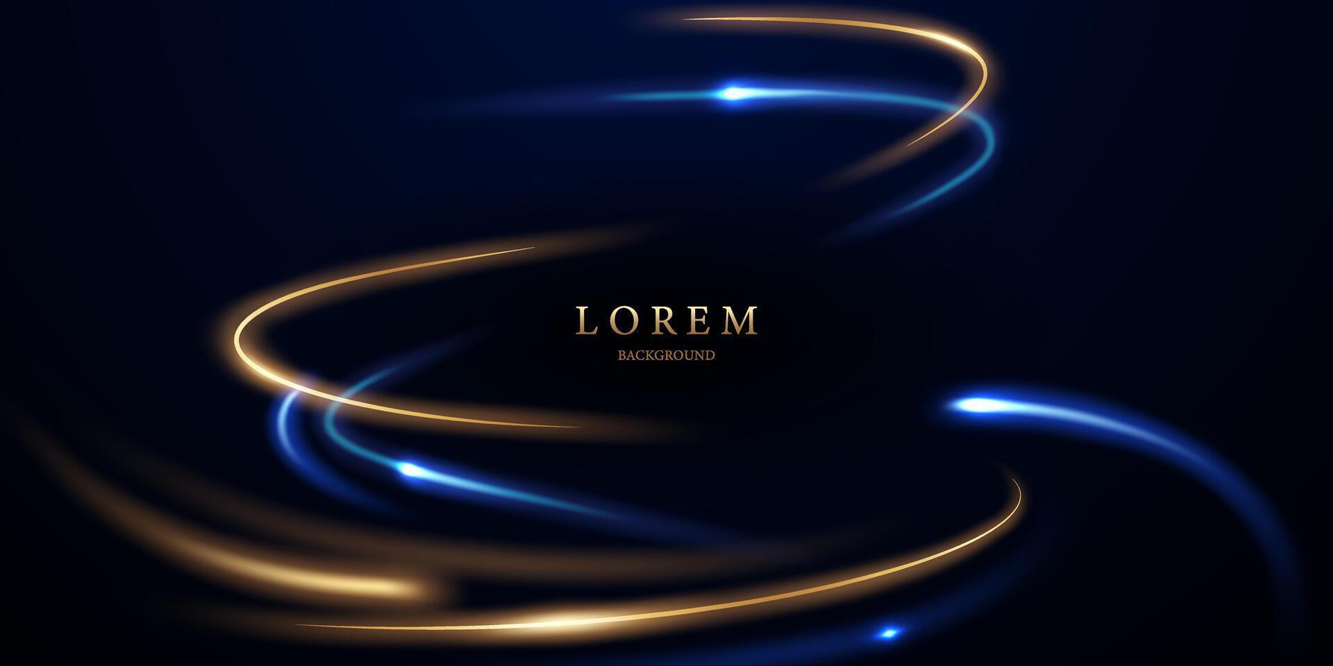 blue abstract background with luxury golden elements vector illustration