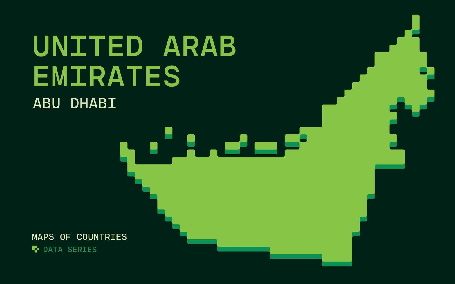 United Arab Emirates Map Shown in Pixel Data Pattern. Icloud Countries vector