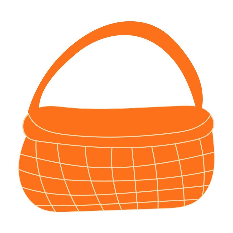 wicker empty color basket for garden home vector