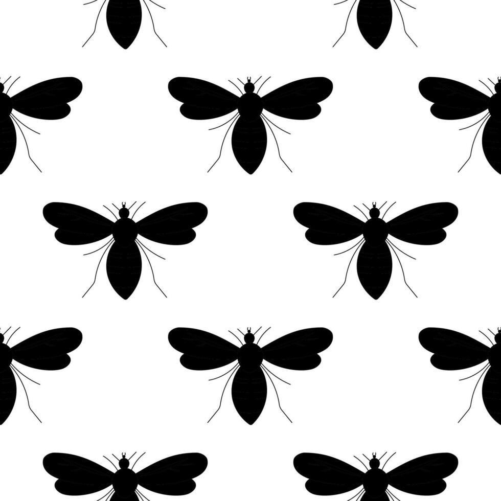 Wasp pattern flying striped insect wings, legs vector