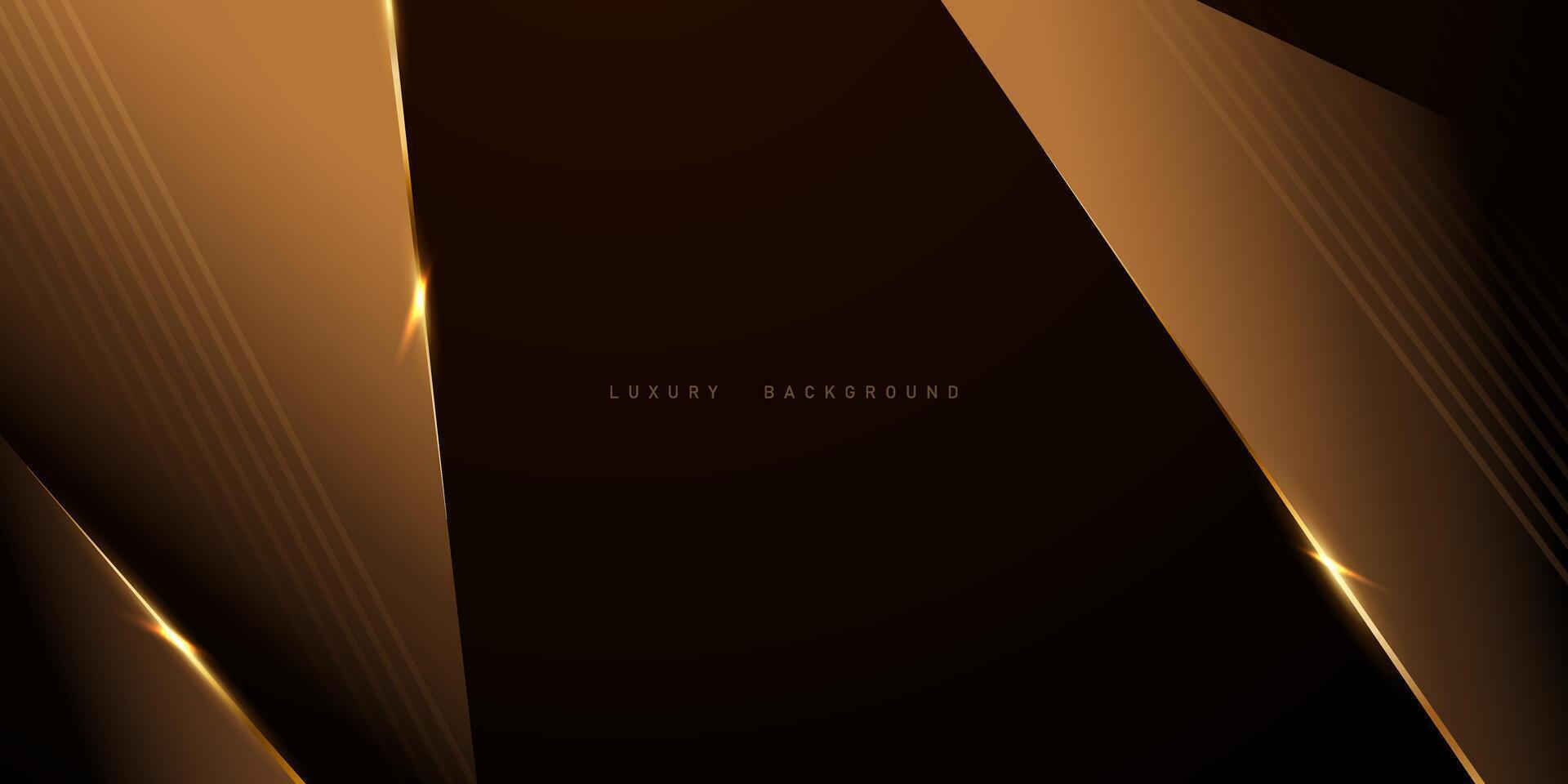 Elegant brown background with luxury golden elements Modern 3D Abstract Vector Illustration Design