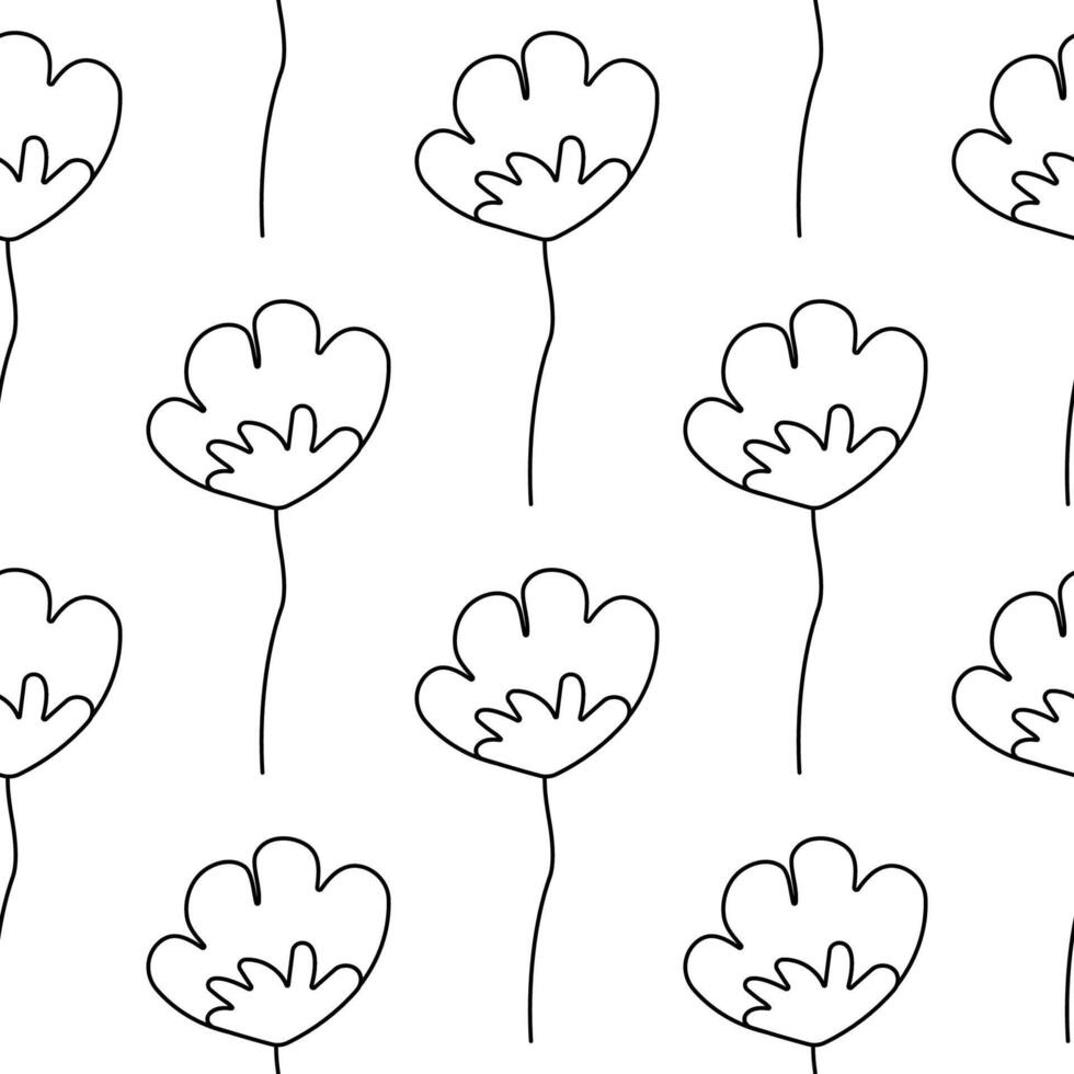 primavera línea flores para decoración y regalo vector