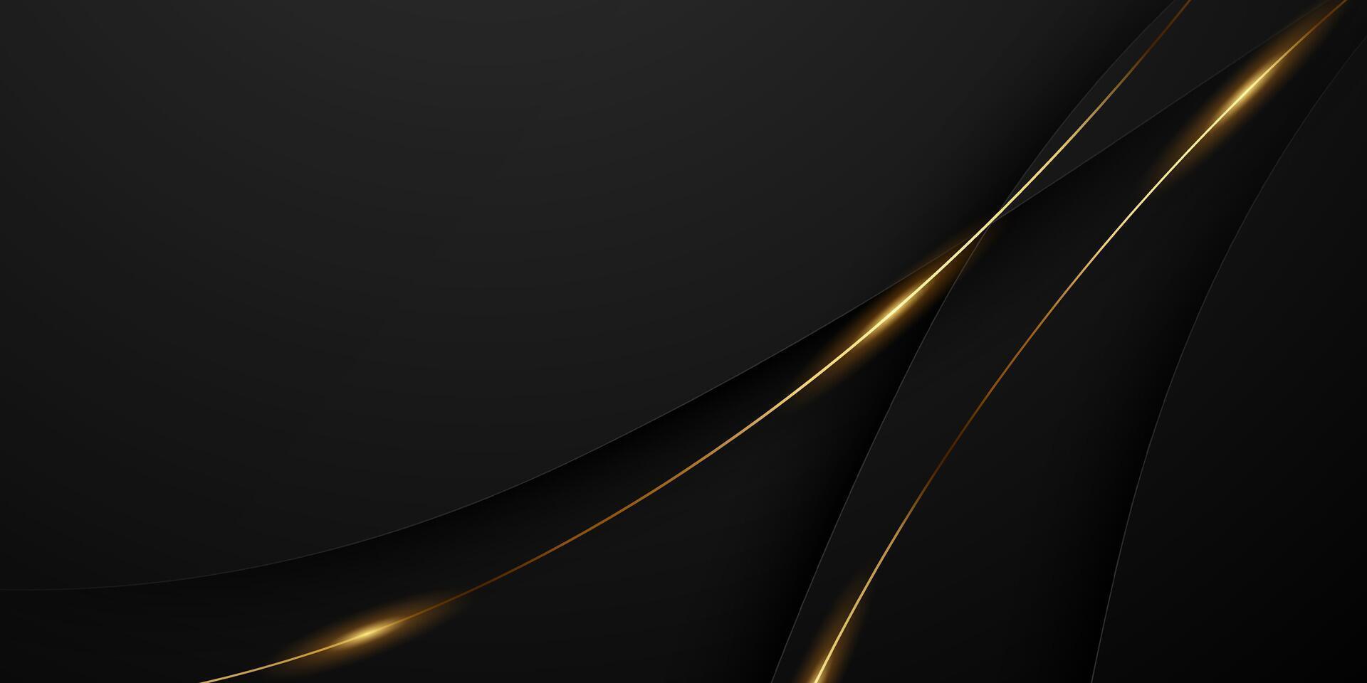 Abstract modern design black background with luxury golden elements vector illustration.