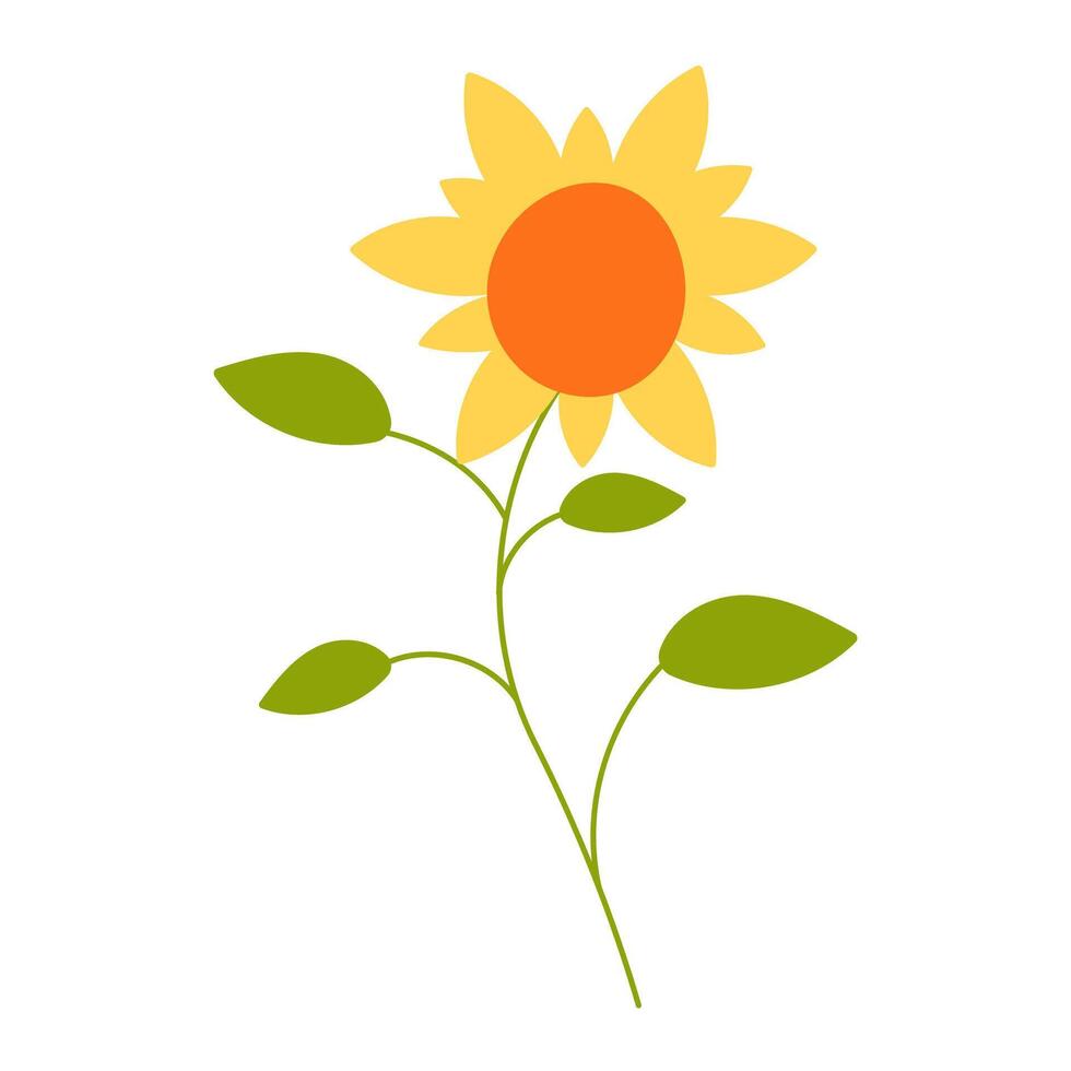 girasol planta semillas flor de colores icono elemento vector