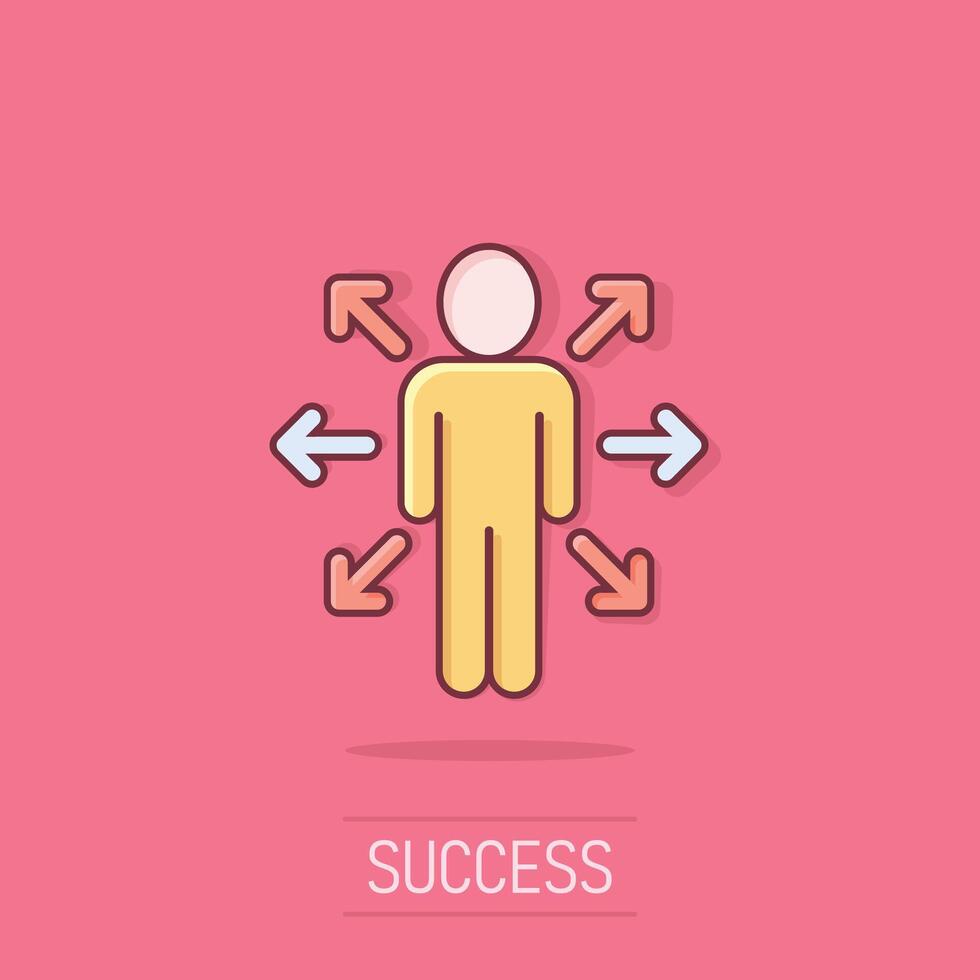 Mind awareness icon in comic style. Idea human cartoon vector illustration on isolated background. Customer brain splash effect business concept.