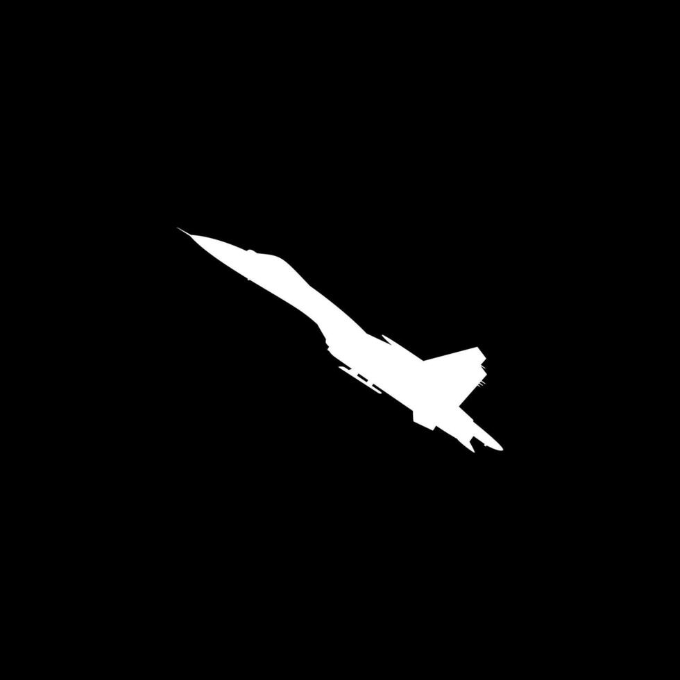 Silhouette of the Jet Fighter, Fighter aircraft are military aircraft designed primarily for air-to-air combat. Vector Illustration