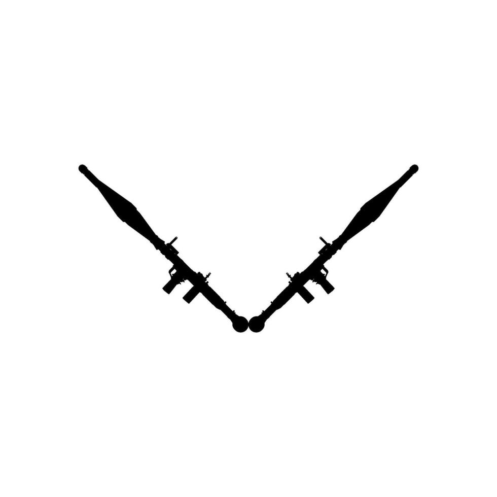 Silhouette of the Bazooka or Rocket Launcher Weapon, also known as Rocket Propelled Grenade or RPG, Flat Style, can use for Art Illustration, Pictogram, Website, Infographic or Graphic Design Element vector