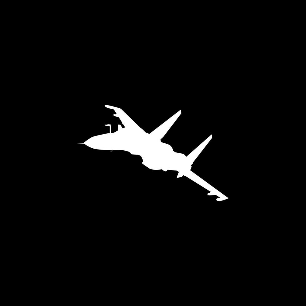 Silhouette of the Jet Fighter, Fighter aircraft are military aircraft designed primarily for air-to-air combat. Vector Illustration