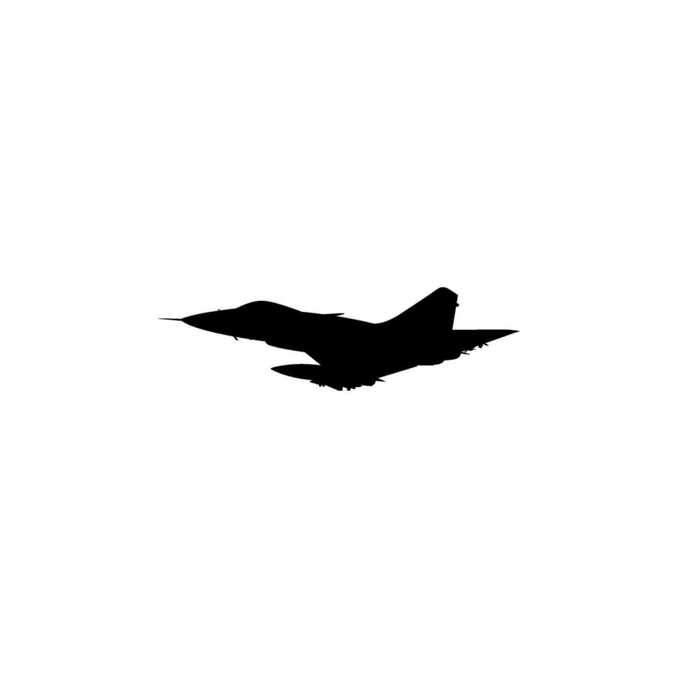 silueta de el chorro combatiente, combatiente aeronave son militar aeronave diseñado ante todo para aire-aire combate. vector ilustración