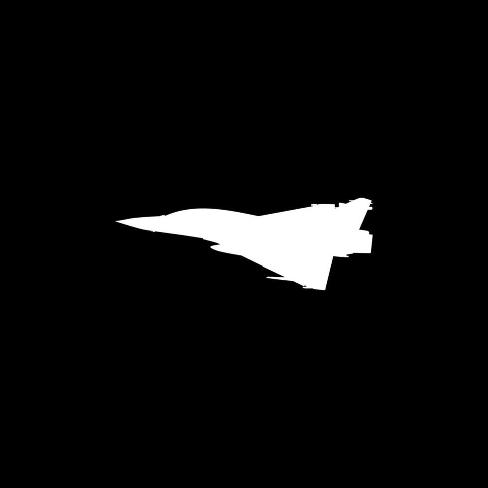 Silhouette of the Jet Fighter, Fighter aircraft are military aircraft designed primarily for air-to-air combat. Vector Illustration