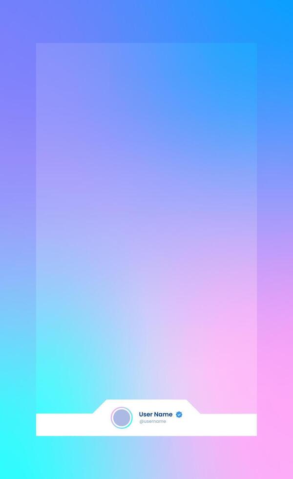 Vertical story template in gradient colors. Social media frame vector illustration.