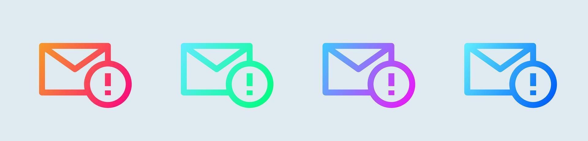 Spam line icon in gradient colors. Mail signs vector illustration.