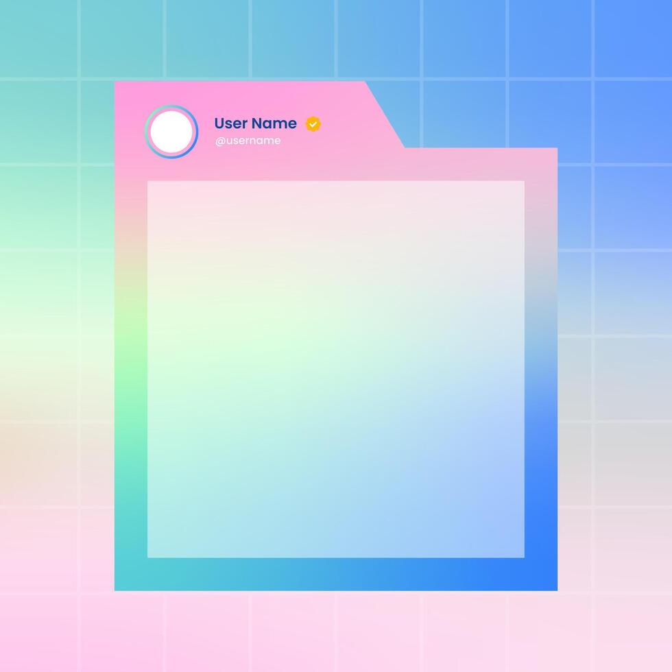 Social media frame isolated template. Colorful social media interface. vector