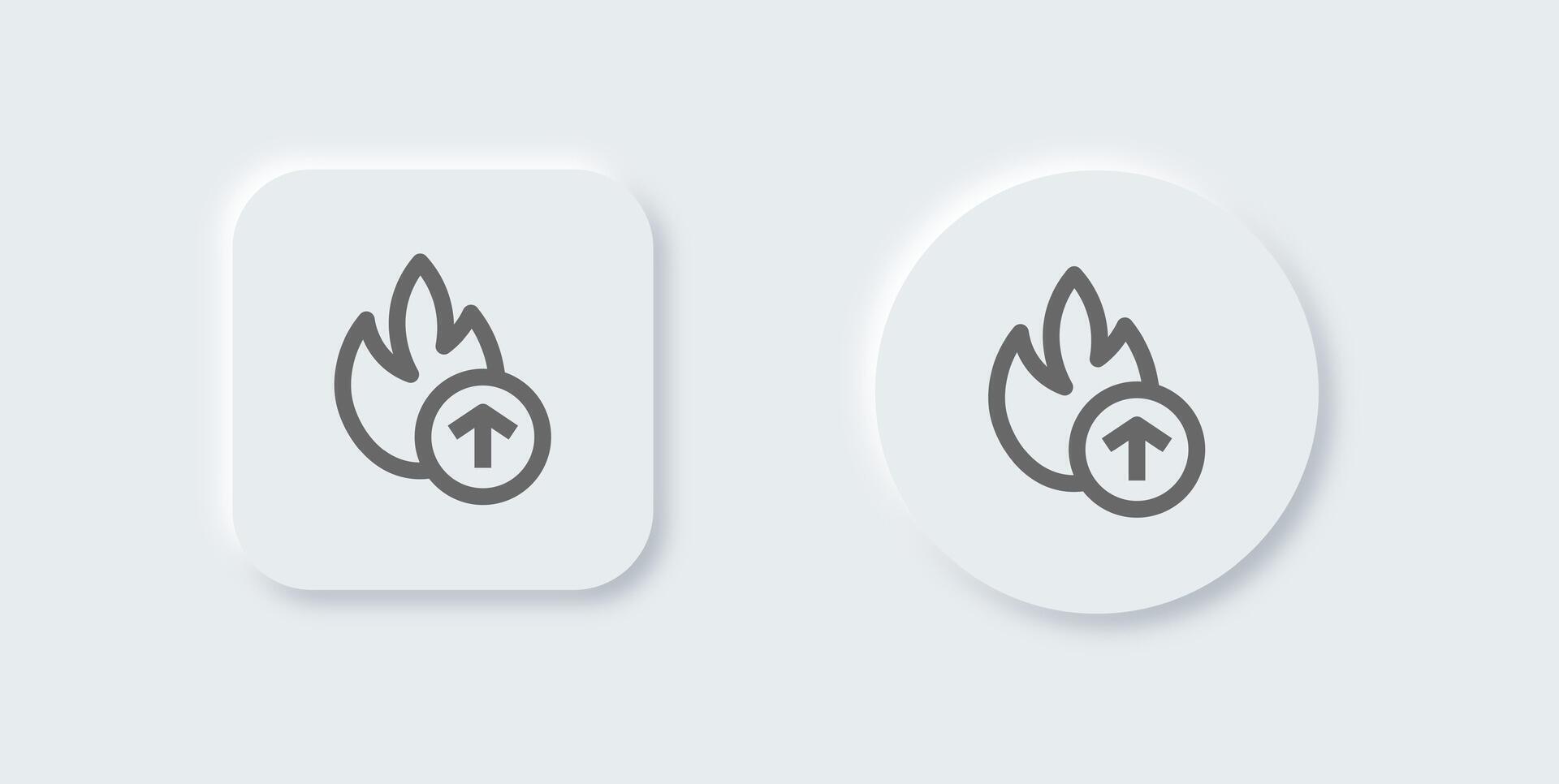 Viral line icon in neomorphic design style. Flames signs vector illustration.