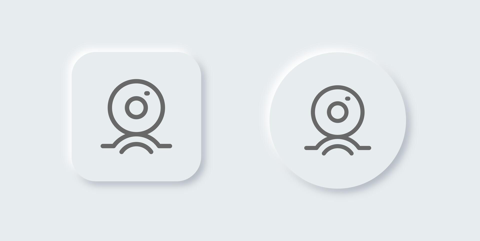 Webcam line icon in neomorphic design style. Camera signs vector illustration.