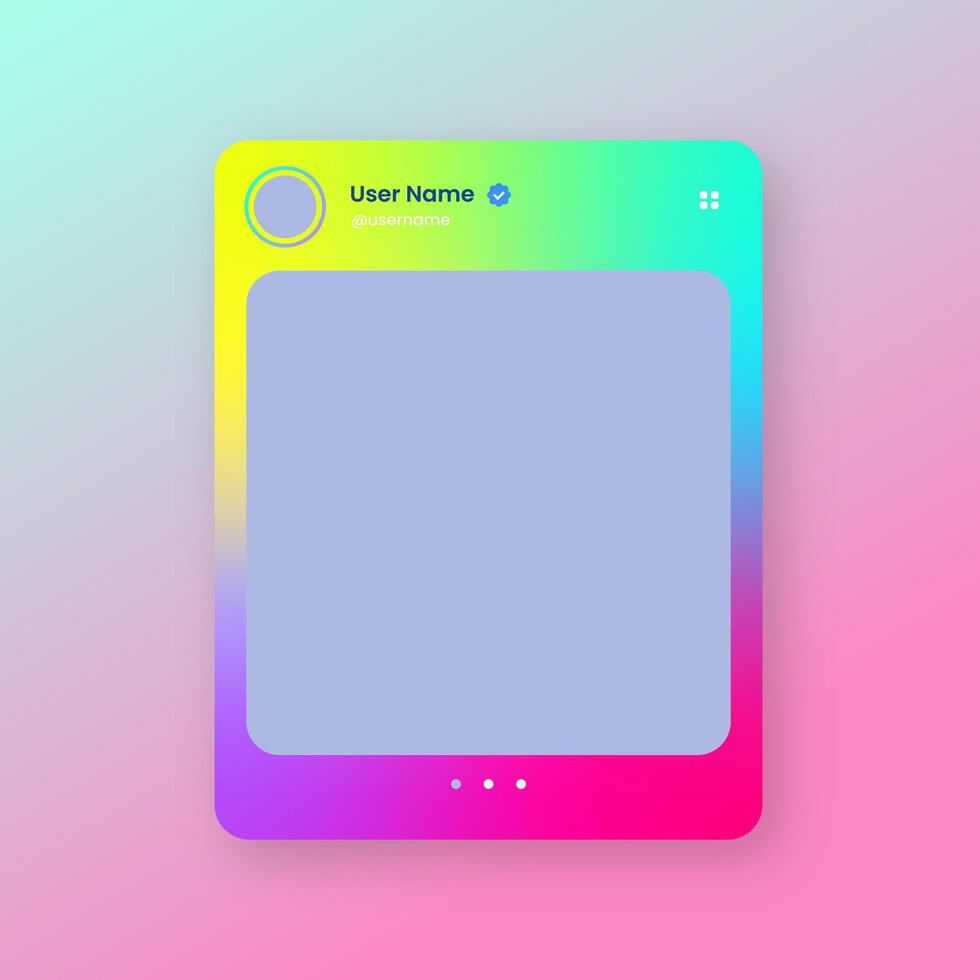 Social media frame isolated template. Colorful social media interface. vector