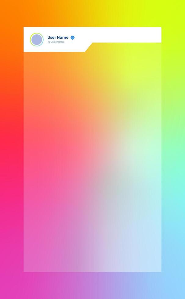 Vertical story template in gradient colors. Social media frame vector illustration.