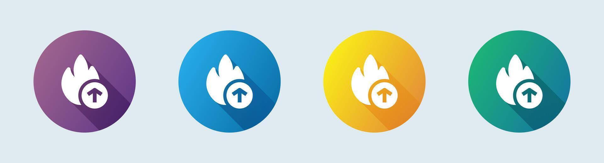 Viral solid icon in flat design style. Flames signs vector illustration.