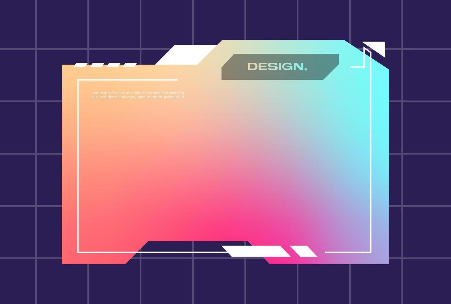 Futuristic pop up interface illustration. Video overlay element. vector