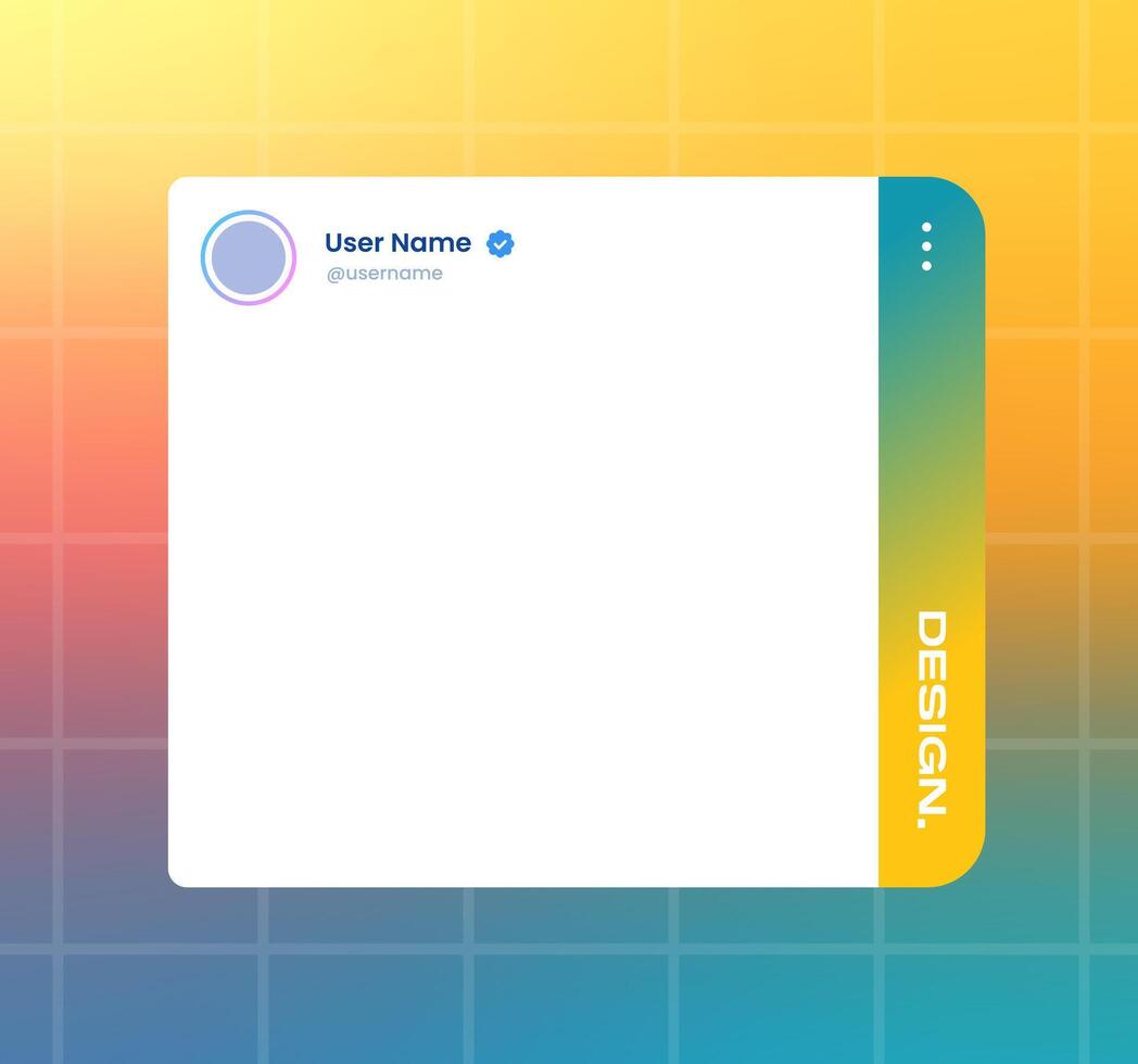 Social media frame isolated template. Colorful social media interface. vector