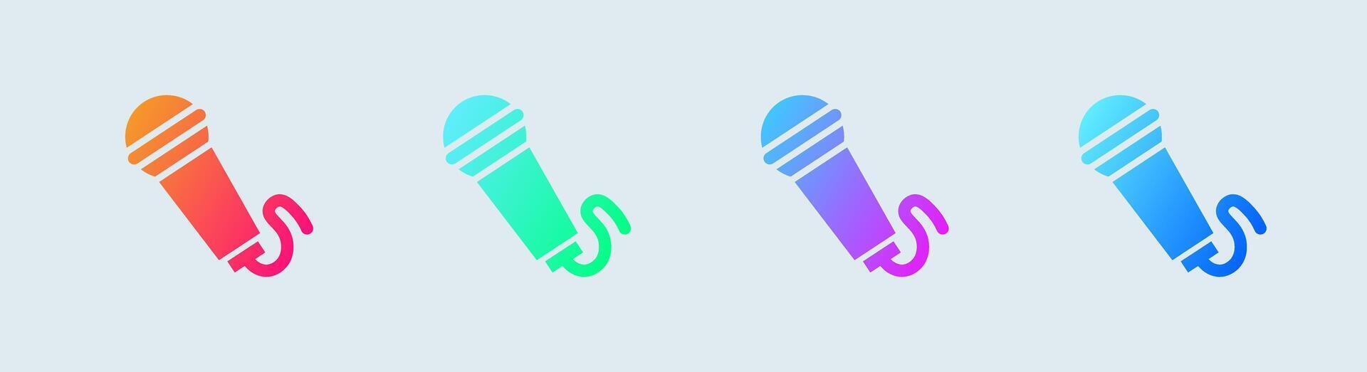 Microphone solid icon in gradient colors. Voice signs vector illustratoion.