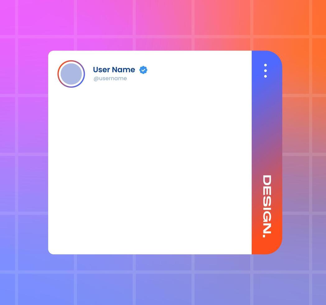 Social media frame isolated template. Colorful social media interface. vector