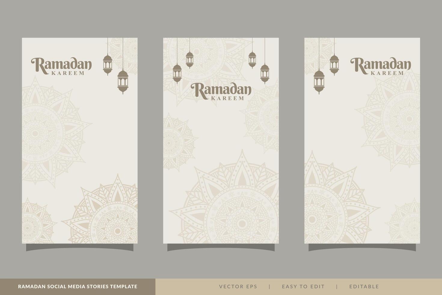 Islamic Ramadan Vertical social media stories background template collections vector