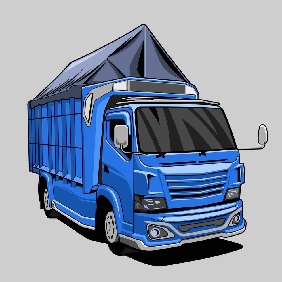 indonesian truck transportation flat vector
