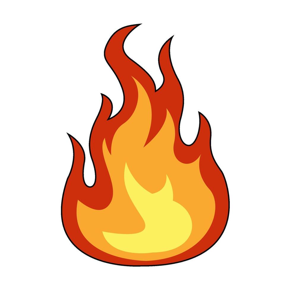 fire flame flat vector design