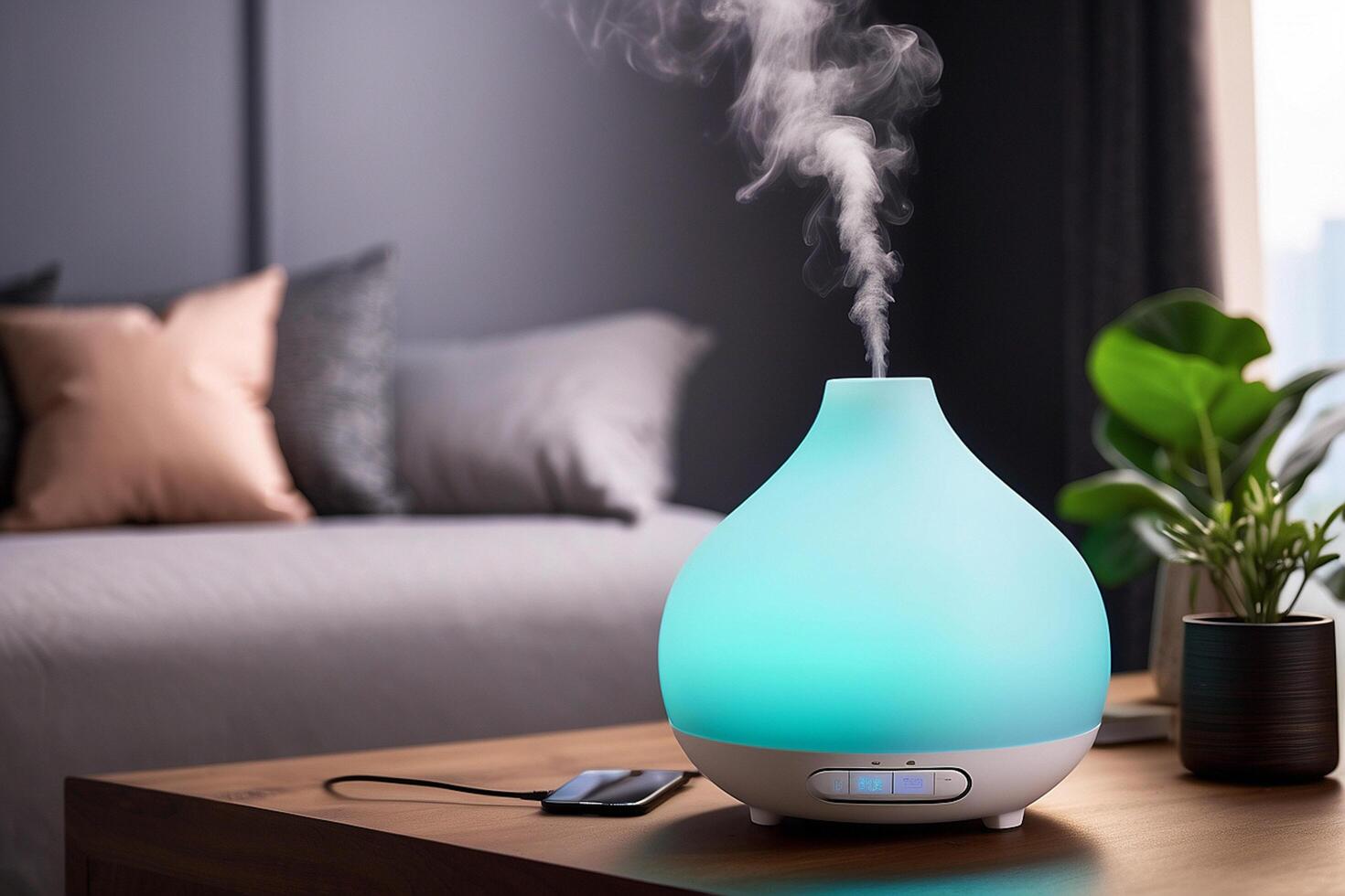 AI generated Electric aroma diffuser in the room photo