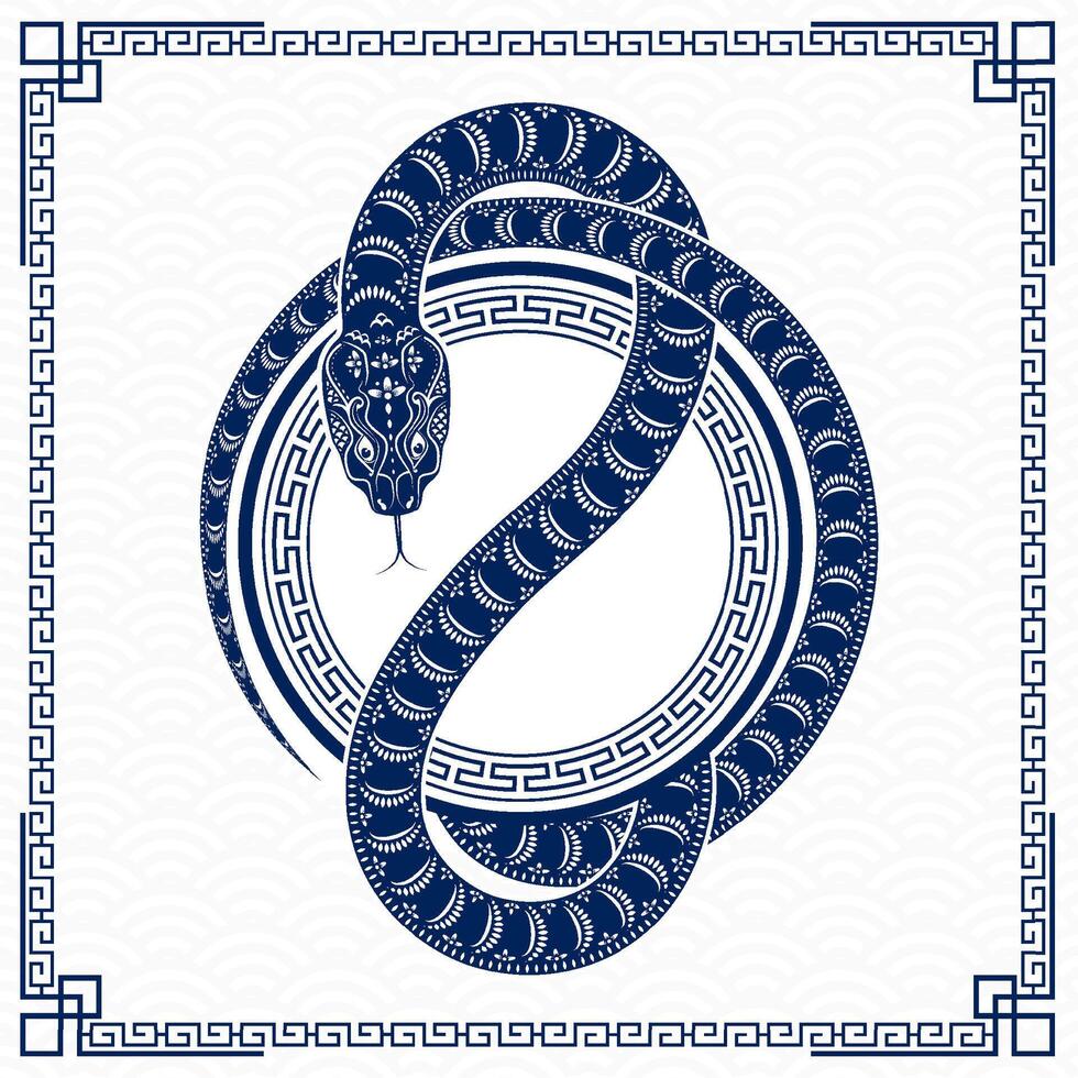 Happy Chinese new year 2025 Zodiac sign, year of the Snake vector