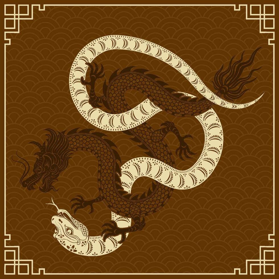 Happy Chinese new year 2025 Zodiac sign, year of the Snake vector